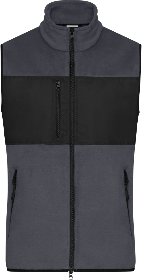 Men's Fleece Vest - Carbon/black