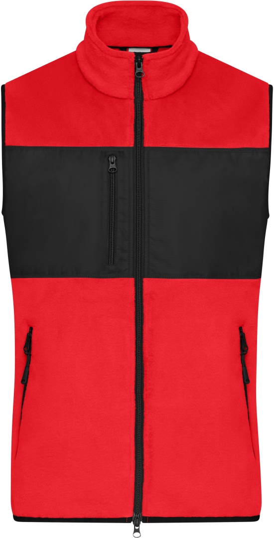 Men's Fleece Vest - Red/black