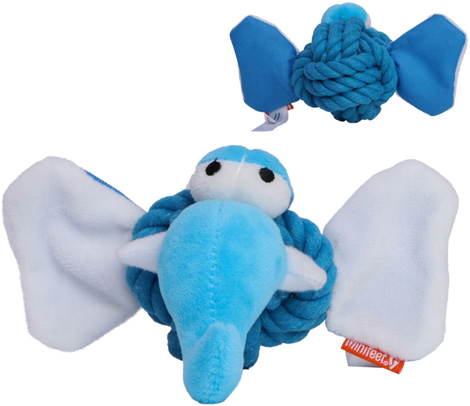 Dog toy knotted animal elephant - Blue